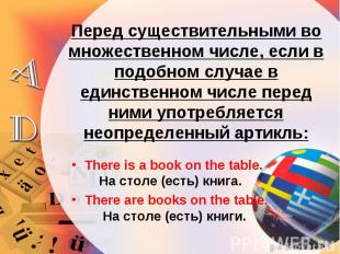 There is a book on the table. На столе (есть) книга. There is a book on the tabl