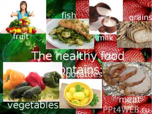 The healthy food contains: vegetables