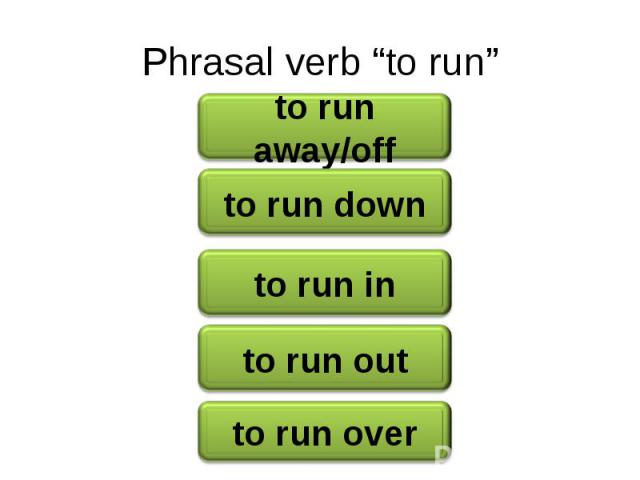 Phrasal verb “to run”