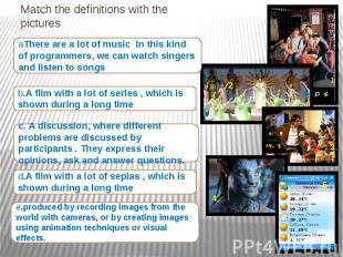 Match the definitions with the pictures