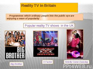 Reality TV in Britain