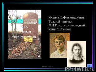 Могила Софии Андреевны Толстой - внучки Л.Н.Толстого и последней жены С.Есенина