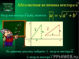 Модулем вектора u (a,b), является Модулем вектора u (a,b), является