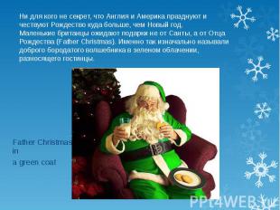 Father Christmas in a green coat