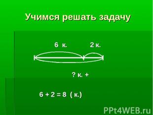 6 к. 2 к. 6 к. 2 к. ? к. + 6 + 2 = 8 ( к.)