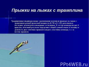 Прыжки на лыжах с трамплина Традиционные индивидуальные соревнования мужчин в пр