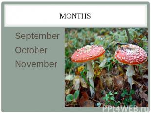 MONTHS September October November