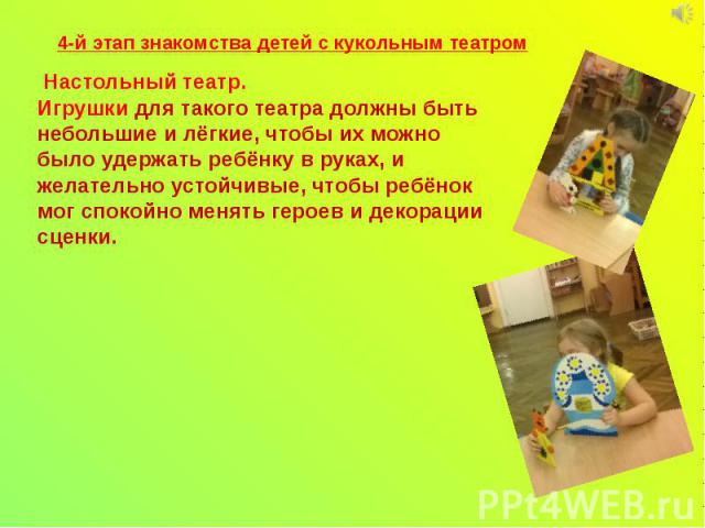 4-й этап знакомства детей с кукольным театром 4-й этап знакомства детей с кукольным театром