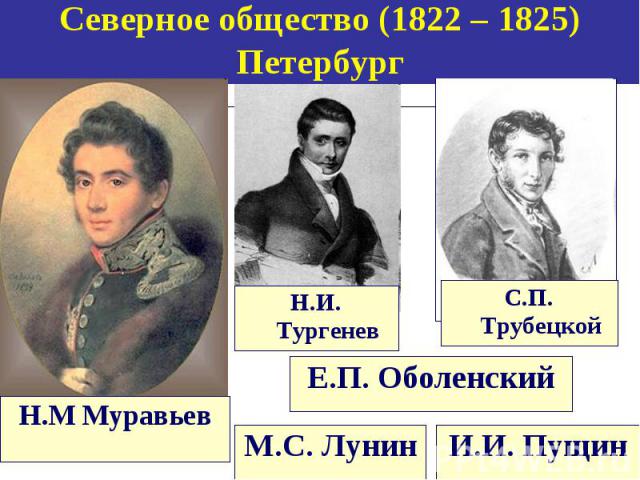 Северное общество (1822 – 1825) Петербург