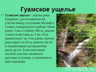 Гуамское ущелье Гуамское ущелье - ущелье реки Курджипс, расположенное на участке