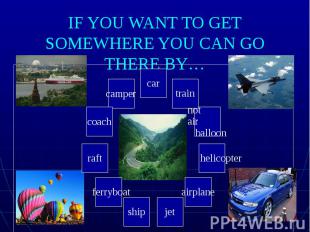 IF YOU WANT TO GET SOMEWHERE YOU CAN GO THERE BY…