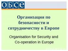 Организация по безопасности и сотрудничеству в Европе