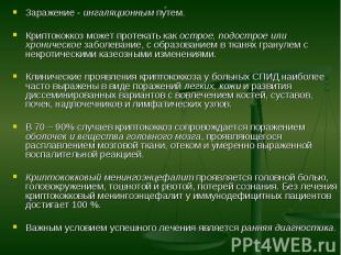 Заражение - ингаляционным путем. Заражение - ингаляционным путем. Криптококкоз м