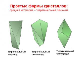 Простые формы кристаллов: средняя категория – тетрагональная сингония