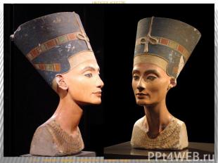 Тутмес. портрет царицы Нефертити в синей тиаре. Из Амарны. 1 четв. 14 в. до н.э.