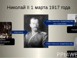 Николай II 1 марта 1917 года