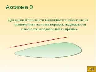 Для каждой плоскости выполняются известные из планиметрии аксиомы порядка, подви