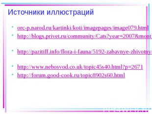 Источники иллюстраций orc-p.narod.ru/kartinki/koti/imagepages/image079.html http