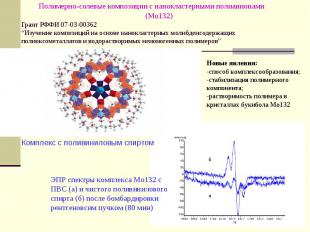 Полимерно-солевые композиции с нанокластерными полианионами (Мо132) Грант РФФИ 0