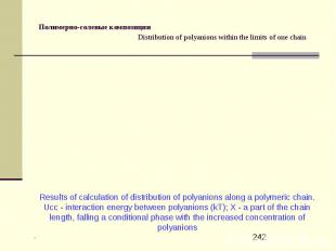 Полимерно-солевые композиции Distribution of polyanions within the limits of one