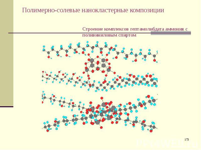 Полимерно-солевые нанокластерные композиции Строение комплексов гептамолибдата аммония с поливиниловым спиртом