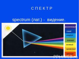 spectrum (лат.) - видение.