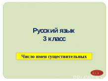 Русский язык 3 класс "Число имен существительных"