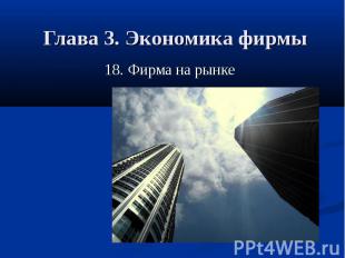 Глава 3. Экономика фирмы 18. Фирма на рынке