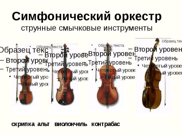 Симфонический оркестр струнные смычковые инструменты
