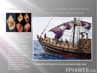 Возможно, Финикия означает «пурпурная», потому, что ее жители добывали из морски