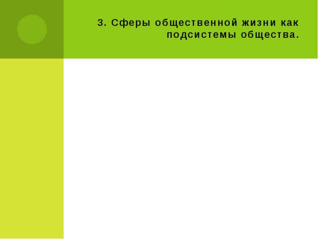 3. Сферы общественной жизни как подсистемы общества.