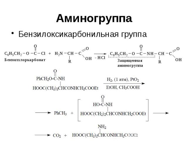 Аминогруппа Бензилоксикарбонильная группа