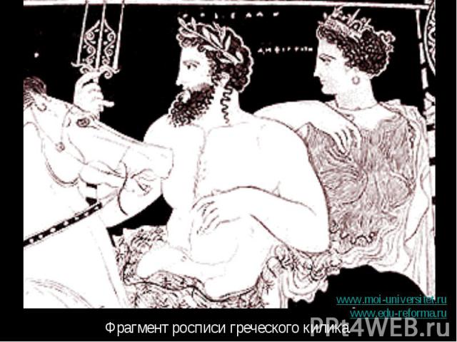 Фрагмент росписи греческого килика.