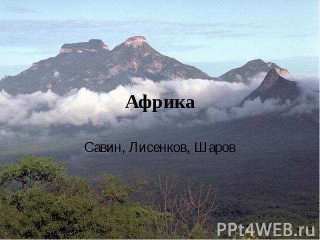 Африка Савин, Лисенков, Шаров