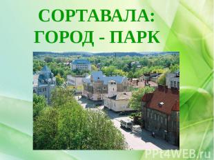 СОРТАВАЛА: ГОРОД - ПАРК