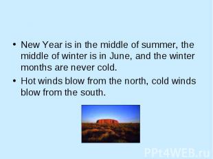 New Year is in the middle of summer, the middle of winter is in June, and the wi