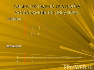 Самостоятельно постройте изображения по рисункам: I вариант