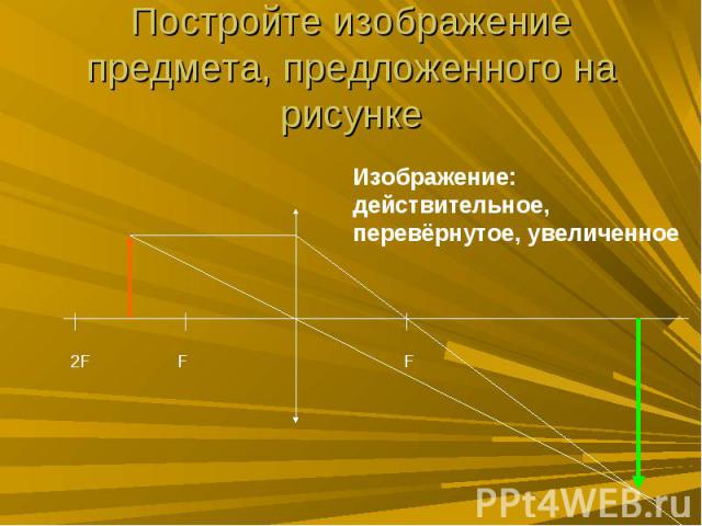 Постройте изображение предмета, предложенного на рисунке