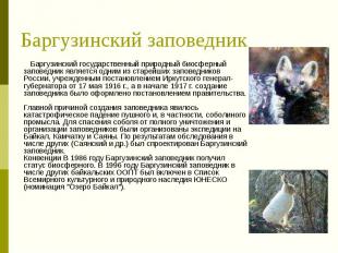 Баргузинский заповедник Баргузинский государственный природный биосферный запове