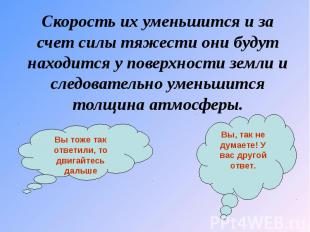 Скорость их уменьшится и за счет силы тяжести они будут находится у поверхности