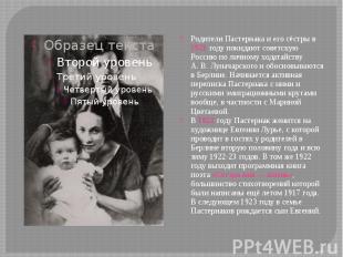 Родители Пастернака и его сёстры в 1921 году покидают советскую Россию по личном