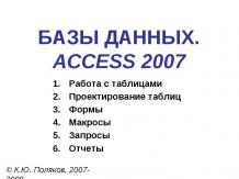 Базы данных. Access 2007