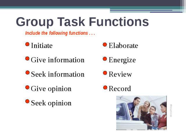 Group Task Functions