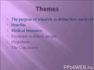 The purpose of research: to define how much effectively state of general welfare