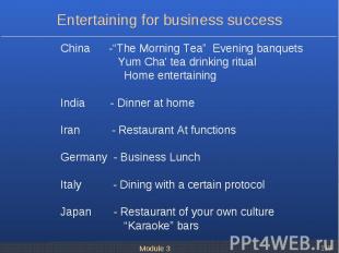China -“The Morning Tea” Evening banquets China -“The Morning Tea” Evening banqu