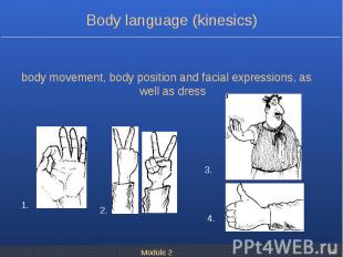 body movement, body position and facial expressions, as well as dress