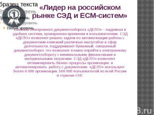 «Лидер на российском рынке СЭД и ECM-систем» Система электронного документооборо