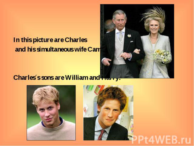 In this picture are Charles and his simultaneous wife Camilla: Charles´s sons are William and Harry: