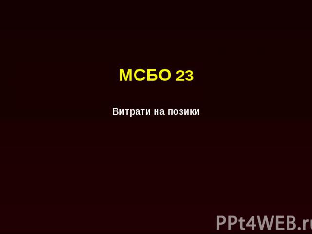 МСБО 23 Витрати на позики