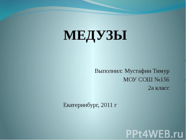 Выполнил: Мустафин Тимур МОУ СОШ №156 2а класс Екатеринбург, 2011 г